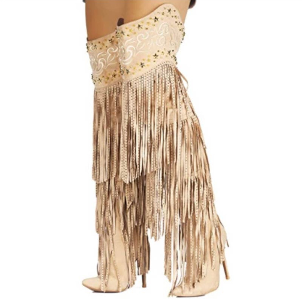 Cape Robbin Thigh High Fringe Boots Size 6.5